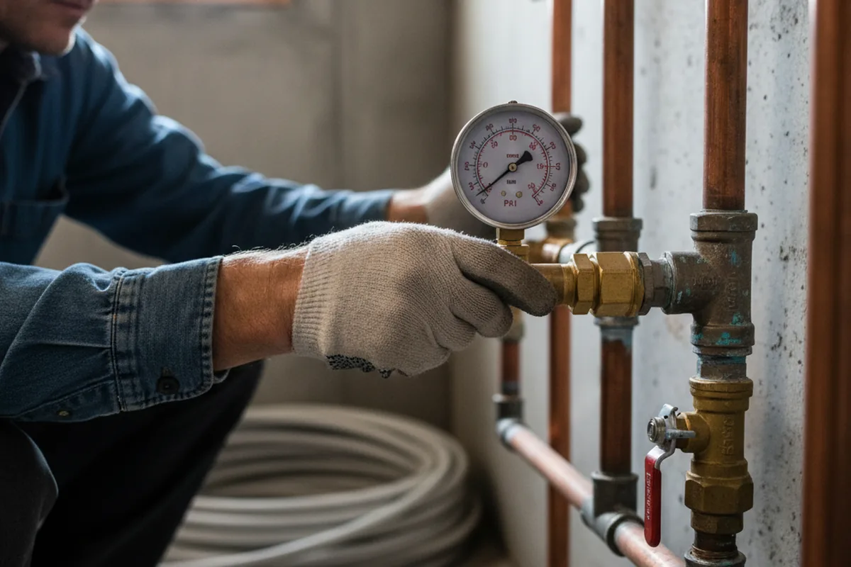 Pressure testing a repaired line during Water Line Repair in Orrville